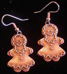 Gingerbread Cookie Earrings Ginger Bread Girls Copper  