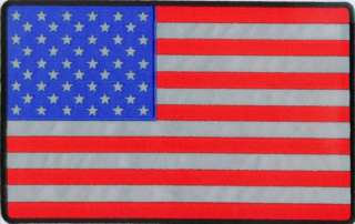 LARGE AMERICAN USA FLAG REFLECTIVE US Biker BACK PATCH  