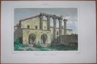 1844 print TEMPLE OF DIANA, MERIDA, SPAIN (02)  