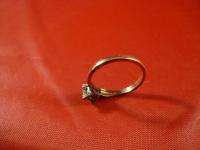 SILVER STER 10K VINTAGE MODERN SOLITAIRE WHITE STONE S8  