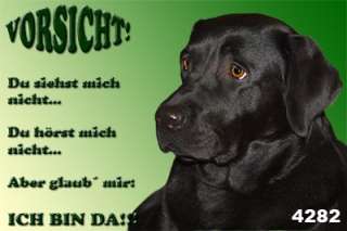 Metall   Warnschild Labrador Retriever schwarz