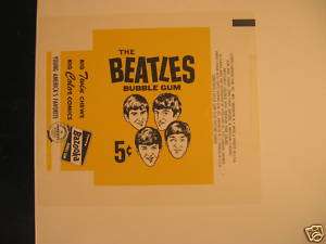 1964 Topps The Beatles Card Set Wrapper Proof  