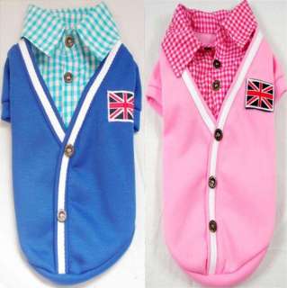 New Fashion Dog Apparel England Style Gentlemanly Collar Cotton Soft T 
