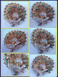 Superb peacock brooch / pin dating from the Arts and Crafts / Art 