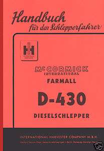 Betriebsanleitung Cormick D 430 Farmall  