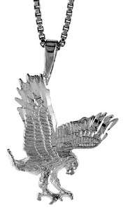 Sterling Silver Eagle Pendant Charm 19mm 925 Italy  