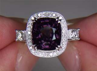 GIA Certified Estate 7.29 ct Natural Spinel Diamond Cocktail Ring 14k 