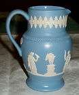   wedgwood blue jasperware pitcher gods goddesses vintage elegance