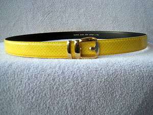 GENUINE SNAKESKIN YELLOW MENS BELT ALL SIZES AVAIABLE  