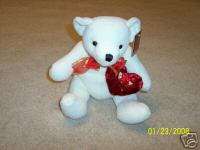 New Soft Expressions Valentine White Teddy Bear  