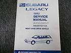 1992 Subaru Legacy Right Hand Drive Supplement Service Repair Shop 