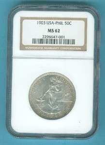 UNITED STATES PHILIPPINES FIFTY 1903 NGC MS 62  