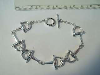 25 Sterling Silver Movable Snaffle Bit 16g Bracelet  