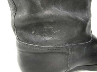 Manolo Blahnik Black Leather Pull On Knee High Boots 37  