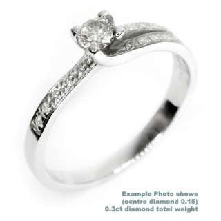 White Gold Diamond Engagement Ring 0.25Carat SI Clarity  