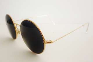 Occhiali da Sole Vintage Sunglasses Tondo John Lennon Oro Made in 