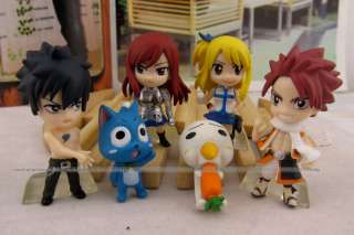   NEW SET OF 6PCS Fairy Tail Natsu / Happy / Lucy / Gray / Elza 