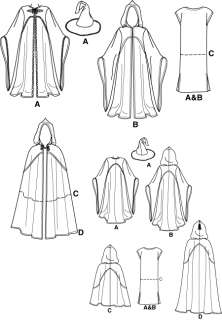 MEDIEVAL Wizard Cape/Cloak/Robe LOTR COSTUME PATTERN  