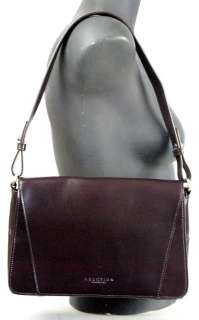 Kenneth Cole Reaction Dark Brown Leather Shoulder Bag Purse EXCELLENT 