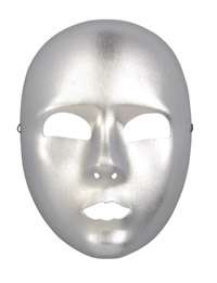 Silver Full Face Mask   Mardi Gras Costume Accessories