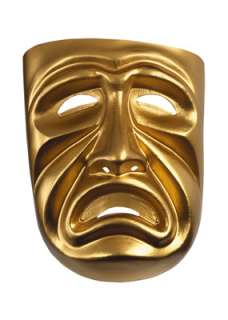 Gold Tragedy Mask for Halloween   Pure Costumes