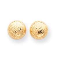   Polished & Diamond Cut 9mm Ball Post Earrings Jewelry 
