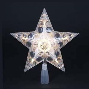 11 Gem Encrusted Lighted Star Christmas Tree Topper   Clear Lights 