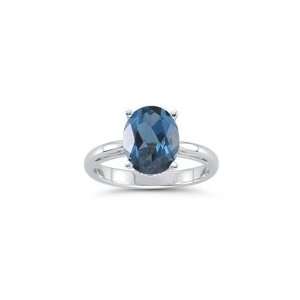   33 Cts London Blue Topaz Solitaire Ring in 18K White Gold 8.0 Jewelry