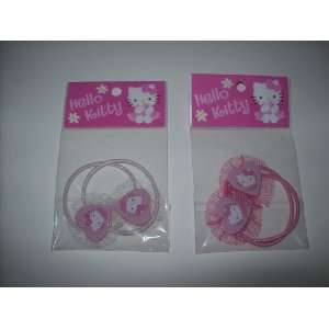   Kitty Hair Accessory Set of Ponytail Holders TWO DIFFERENT STYLES
