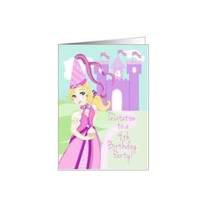  4th Birthday Party Invite  Princess Card Toys & Games