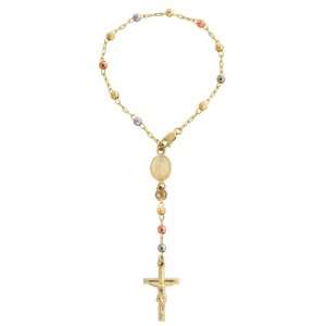  14k Yellow, White and Rose Gold Rosary Bracelet Jewelry