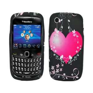  Pink Heart Flowers Black TPU Ice Candy Skin Soft Rubber 
