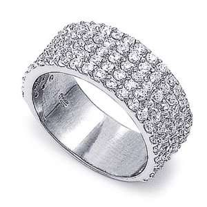  Sterling Silver Wedding & Engagement Ring Clear CZ Pave setting Band 