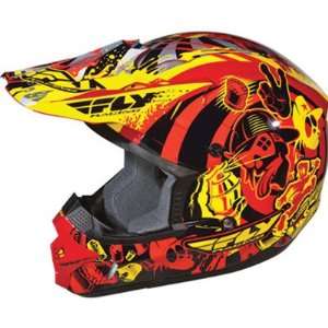   Racing Kinetic Graphiti Youth Helmet Youth Medium Red/Yellow/Silver