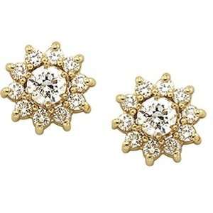    14K Yellow Gold Diamond Earring Jackets   0.60 Ct. Jewelry