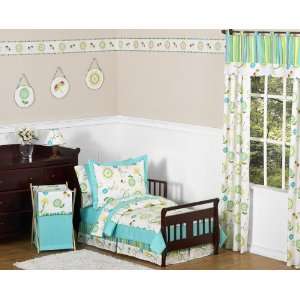    Turquoise and Lime Layla Girls Toddler Bedding 5pc Set Baby