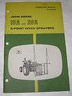 John Deere 10A 20A 3pt Hitch Sprayer Operators Manual