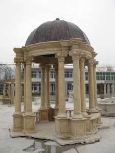 CLASSICAL HAND CARVED MARBLE COVERED GAZEBO  