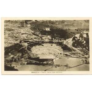 1930s Vintage Postcard Greek Theater Siracusa Italy