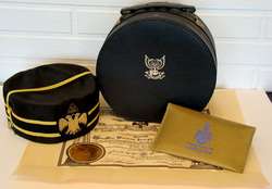Vintage 32nd DEGREE MASON / MASONIC HAT Scottish Rite w/ BOX CASE 