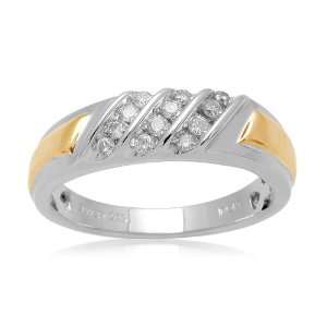  Mens Sterling Silver 3 Row Channel Set Diamond Ring (1/5 
