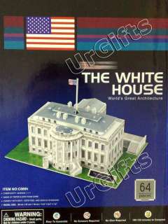   Paper Cardboard 3D Puzzle Model White House Building 64 pieces a Box