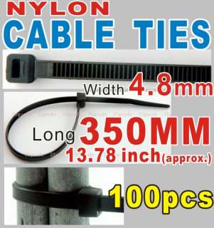 Black 35cm 13.7 inch Locking Nylon Pack Cable Zip Ties  