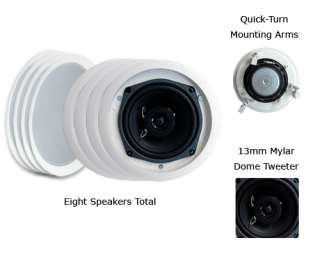 New 4 Pair 140 Watt 5.252 Way In Wall/Ceiling Speakers  