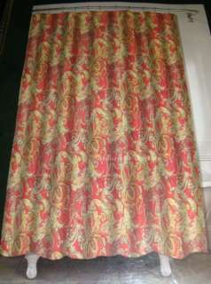   curtain paisley floral scroll red spice rust brown 100 % poly 70 x 72
