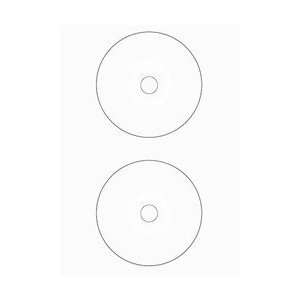 GLOSSY 4.5 CD / DVD Labels 2 Up Full Face (600 White Sheets 1,200 CD 