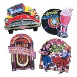   50S DINER ROCK AND ROLL THEME CUTOUTS PARTY WALL DECORATIONS  