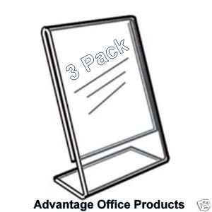  Advantage 3 Pack 8.5 X 11 Slant Back Clear Acrylic Sign Holder 
