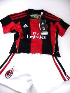 New Adidas AC Milan Mini Kit Red/Black Soccer Football Jersey Toddler 