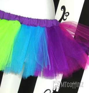 Neon Stripe Dance Retro 80s TuTu Ballet Skirt Kawaii  